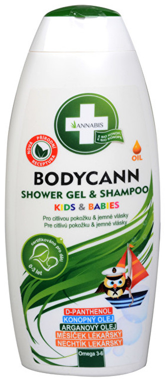 Annabis Bodycann Kids &amp; Babies šampon a sprchový gel 2v1 250 ml