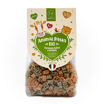 Natu Animal Pasta Těstoviny z červené čočky & hrášku BIO 250 g