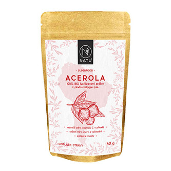 Natu 100% BIO prášek z plodů aceroly 60 g