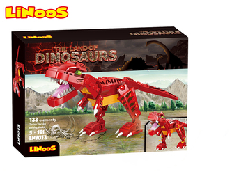 LiNooS stavebnice 133ks dinosaurus Tyranosaurus v krabičce