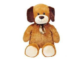 Pes plyšový 80cm s mašlí 0m+ v sáčku