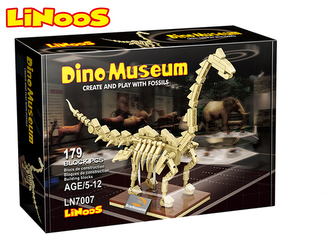 LiNooS stavebnice 179ks skelet dinosaurus Brachiosaurus v krabičce