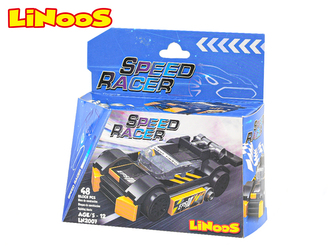LiNooS stavebnice 48ks auto sportovní na volný chod v krabičce