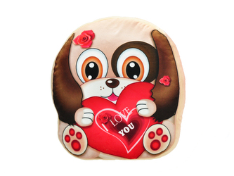 Polštářek plyšový pes 35x30cm 0m+ v sáčku