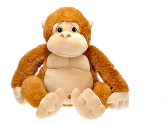 Opice plyšová 65cm sedící hnědá 0m+ v sáčku