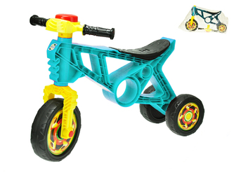 Motorka odrážedlo 60x43x19cm tyrkysová s klaksonem max. 20kg v sáčku