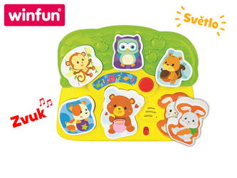 Vkládačka zvířátka interaktivní na baterie se světlem a zvukem 12m+ v krabičce