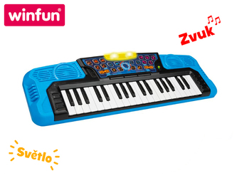 Pianko 56cm 37kláves nahrávací na baterie se světlem a zvukem v krabičce