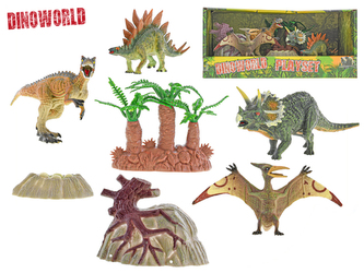 Dinosaurus 13-17cm s doplňky v krabičce