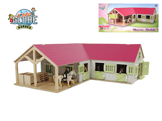 Stáj pro koně dřevěná 68x77x27cm 1:24 v krabičce
