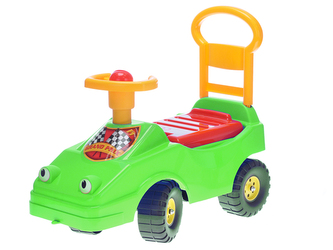 Odrážedlo auto 54cm s klaksonem 12m+ max.25kg zelené v sáčku Odrážedlo auto 54cm s klaksonem 12m+ max.25kg zelené v sáčku