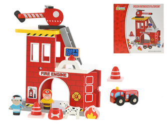 Sada dřevěná hasiči 22x12,5x22cm v krabičce