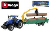 Bburago New Holland T3.315 traktor 12cm na setrvačník se dřevem v krabičce
