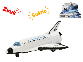 Vesmírná raketa kov 15cm 1:400 zpětný chod na baterie se světlem a zvukem 9ks v DBX