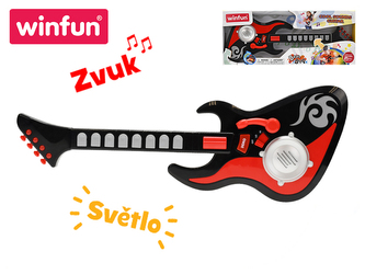 Kytara 54cm 8kláves s efekty na baterie se světlem a zvukem v krabičce