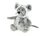 Myš plyšová 18cm sedící se šálou 0m+ v sáčku