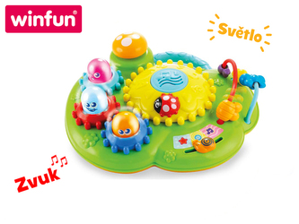 Zahrádka se zvířátky pohyblivá na baterie se světlem a zvukem 6m+ v krabičce