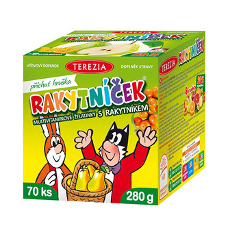 Terezia Company Rakytníček multivitaminové želatinky s rakytníkem - příchuť hruška 70 ks
