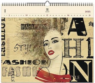 Dřevěný obrazový kalendář 2021 Fashion