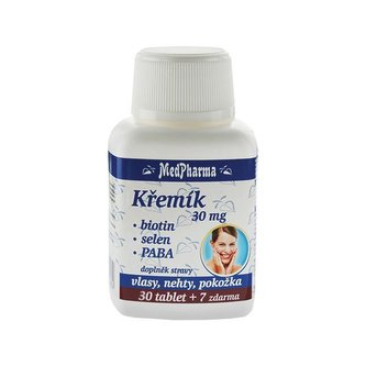 MedPharma Křemík 30 mg + biotin + selen + PABA 30 tob. + 7 tob. ZDARMA