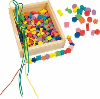 Woody Dřevěná krabička navlékací perle