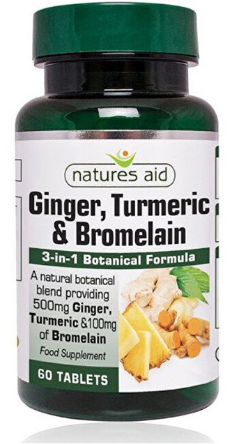 Natures Aid Zázvor kurkuma a bromelain tbl. 60 podpora imunity