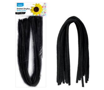 Drátek žinylka 500 x 8mm 10ks - černý LUMA