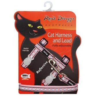 Postroj RD s vodítkem - kočka - Fish Rfx-  Růžová