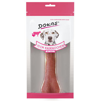Dokas - Kost z hovězí kůže s kachním m. - 15 cm
