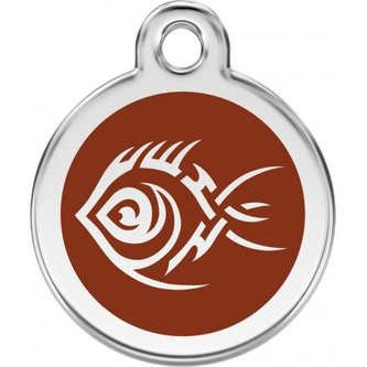 Známka Red Dingo - Ryba Tribal - Hnědá velikost známky M - 30 mm