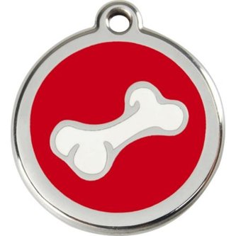 Známka Red Dingo - Kost - Červená velikost známky S - 20 mm