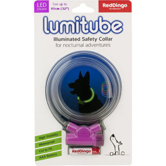 Obojek Lumitube S-L - 15 - 80 cm - fialový