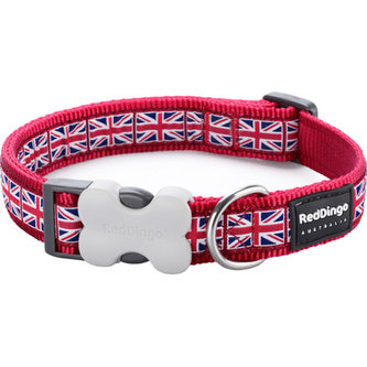 Obojek RD 12 mm x 20-32 cm - Union Jack Flag