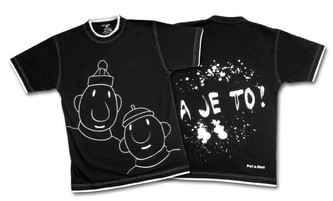 Tričko krátký rukáv černé - pánská kolekce Pat a Mat - velikost L
