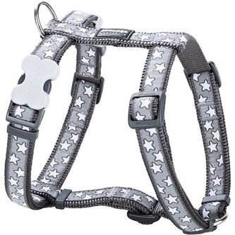 Postroj RD 25 mm x 56-80 cm - Stars White on Grey