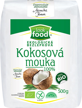 Look food s.r.o Ekologická bezlepková kokosová mouka 100% 500 g BIO