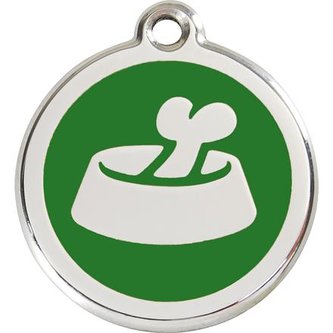 Známka Red Dingo - Miska - Zelená velikost známky S - 20 mm