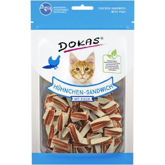Dokas - Kuřecí sendvič s treskou pro kočky 70 g - EXP 12/2020
