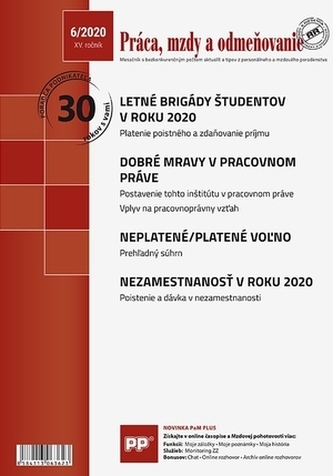 Práca, mzdy a odmeňovanie 6/2020 Práca, mzdy a odmeňovanie 6/2020