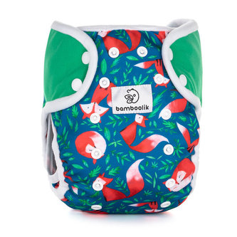 Svrchní kalhotky Duo Bamboolik (Patentky) Lišky + Lesní zelená