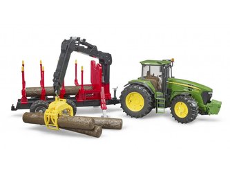 Bruder Traktor John Deere 7930 s přepravníkem na dřevo