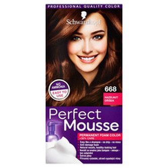 Schwarzkopf Permanentní barva na vlasy Perfect Mousse (Foam Coloration) Odstín 6-68 (668) Oříšek woman