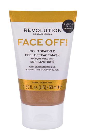 Revolution Skincare Slupovací pleťová maska Gold Glitter Face Off 50 ml woman