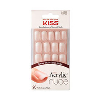 KISS Akrylové nehty - francouzká manikúra pro přirozený vzhled Salon Acrylic French Nude 64268 28 ks woman