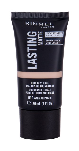 Rimmel Dlouhotrvající make-up Lasting Matte (Full Coverage Mattifying Foundation) 30 ml Odstín 010 Warm Porcelain woman