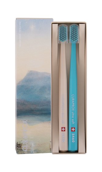 Curaprox Velmi jemný zubní kartáček 5460 Ultra Soft 2 ks (Ultra Soft Duo Pack Box Turner / Beige & Turquoise) unisex