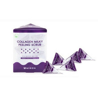 Mizon Jemný pleťový peeling s mléčným proteinem a mořským kolagenem (Collagen Milky Peeling Scrub) 24 x 7 g woman