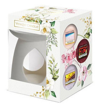 Yankee Candle Dárková sada 3 vonných vosků do aromalampy a keramická aromalampa Pastel Hue unisex