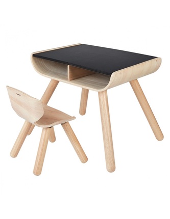 PlanToys Dětský stolek se židlí černý