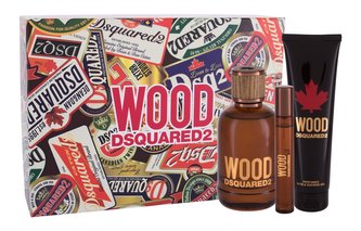 Dsquared2 Wood toaletní voda 100 ml + sprchový gel 150 ml + toaletní voda 10 ml